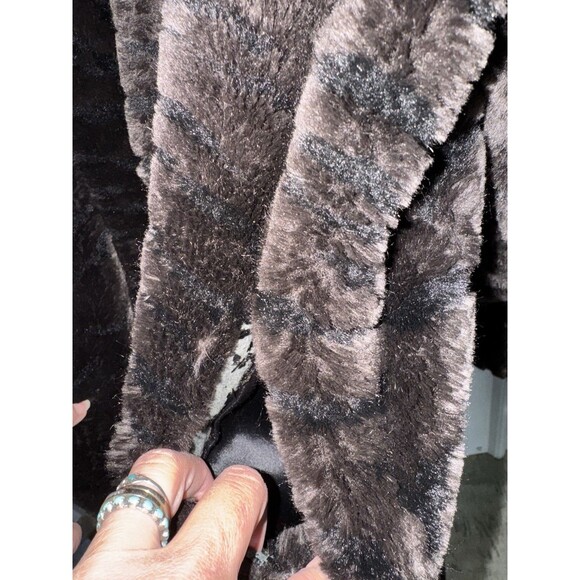 Vintage Monterey Fashions Full Length Chocolate Faux Fur Coat 3 XL  Made In USA - Picture 9 of 11